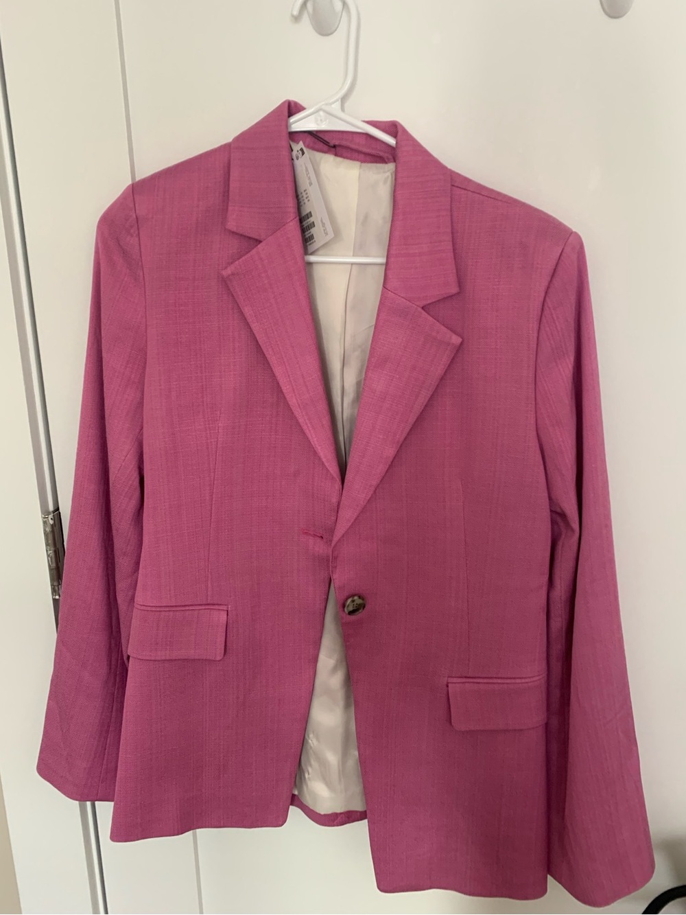 Pink Single-Button Blazer